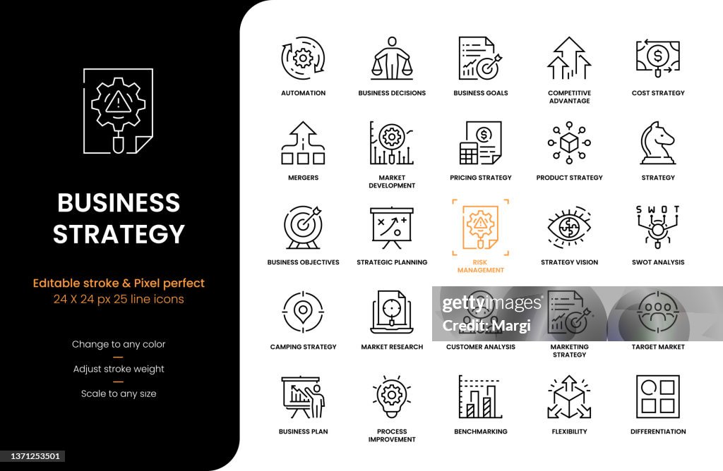 Business Strategy Line Icons