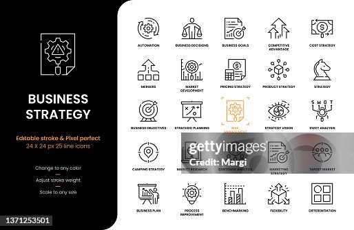 Business Strategy Line Icons Business Strategy Line Icons