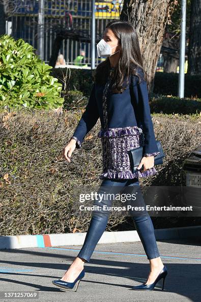 Queen Letizia Attends The Working Meeting With The Board Of Trustees Of The Patronato De Huerfanos Del Ejercito De Tierra (board Of Trustees Of The Army Orphans' Trust). Queen Letizia Attends The Working Meeting With The Board Of Trustees Of The Patronato De Huerfanos Del Ejercito De Tierra (board Of Trustees Of The Army Orphans' Trust).