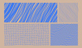 Irregular lines pattern in perspective. Geometric wallpaper with stripes. Strips similar to threads. Cover design template. Vector illustration.