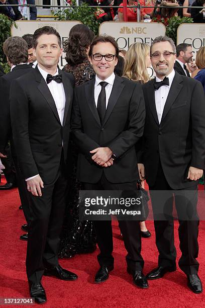 Director Brunson Green, and producers Chris Columbus and Michael Barnathan arrive at the 69th Annual Golden Globe Awards held at the Beverly Hilton...