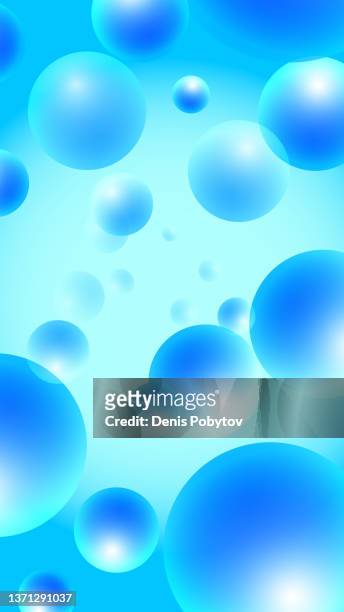 3d colorful illustration - bubbles. - water walking ball stock illustrations