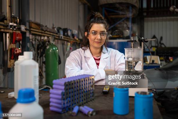 woman in stem portrait - battery recycling stock pictures, royalty-free photos & images