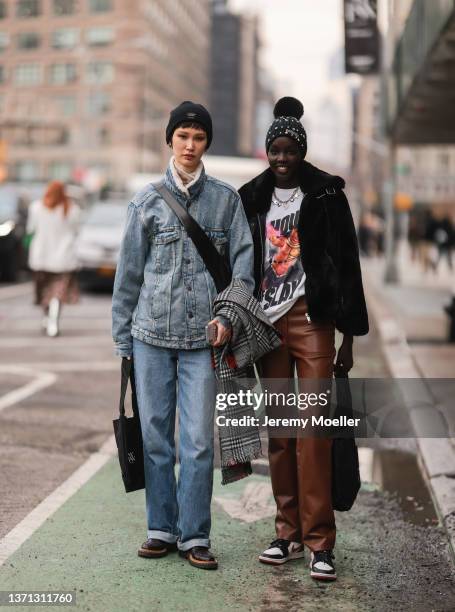 Chen Xi is seen outside Prabal Gurung during New Yorker Fashion Week on February 16, 2022 in New York City.