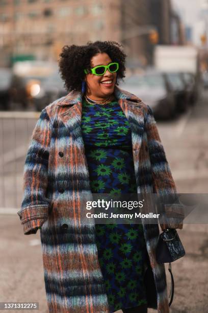 Fashion Week Guest is seen outside Prabal Gurung during New Yorker Fashion Week on February 16, 2022 in New York City.