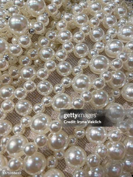 pearl jewelry background, macro shot. - fashion glamour pearl stock pictures, royalty-free photos & images