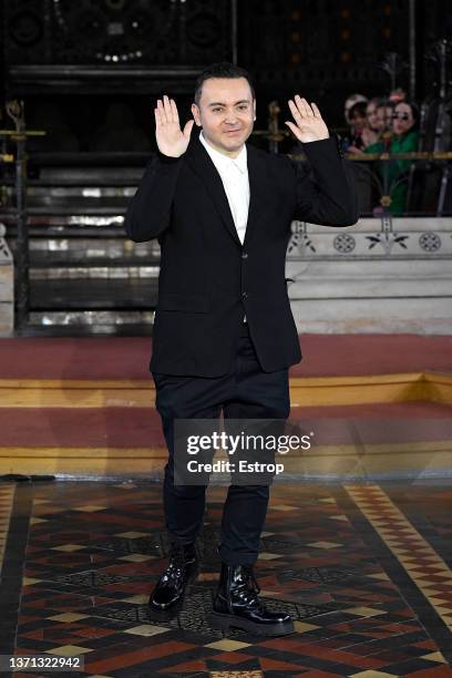 Fashion designer Bora Aksu at the Bora Aksu show during London Fashion Week February 2022 on February 18, 2022 in London, United Kingdom.