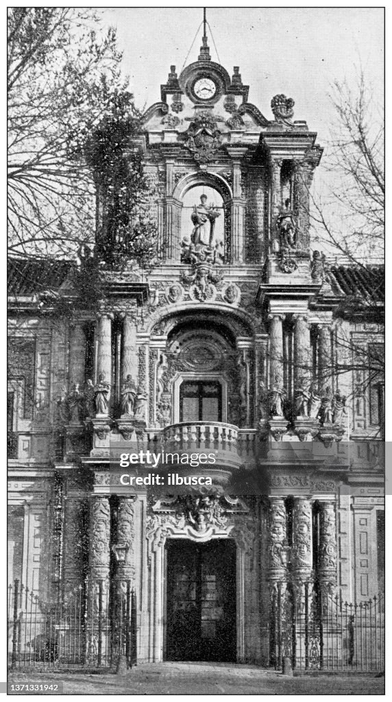 Antique travel photographs of Spain: Seville, Palace of San Telmo
