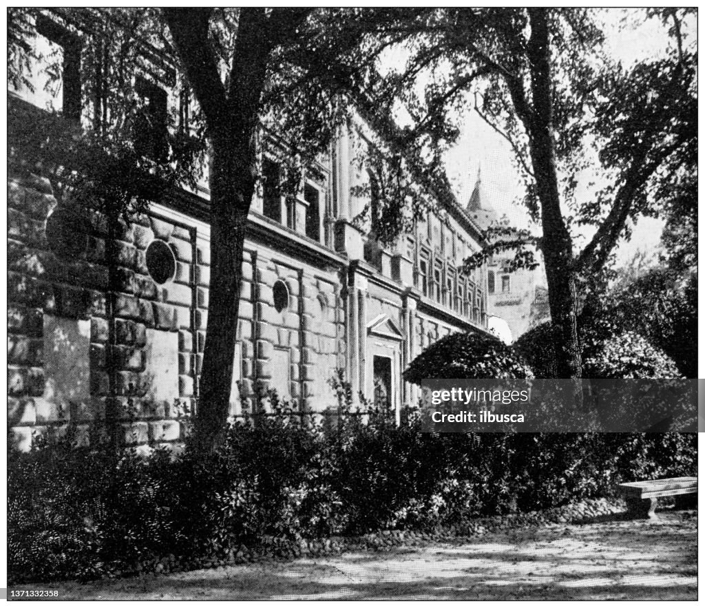 Antique travel photographs of Spain: Palace of Charles V