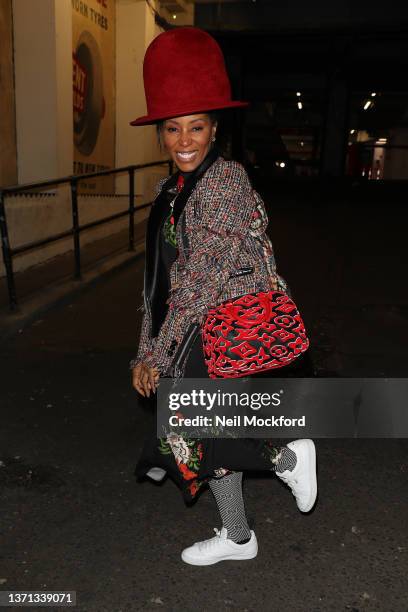 June Ambrose is seen attending Mark Fast at The Vinyl Factory during London Fashion Week February 2022 on February 18, 2022 in London, England.