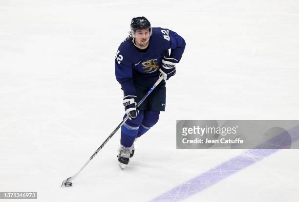 Sami Vatanen of Finland during the Men's Ice Hockey Playoff Semifinal match between Team Finland and Team Slovakia on Day 14 of the Beijing 2022...
