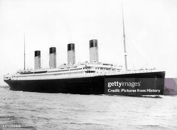 Titanic departing Southampton on 10 April 1912.