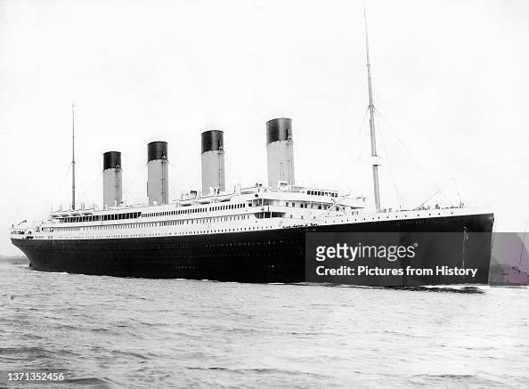 UK: RMS Titanic departing Southampton on 10 April 1912