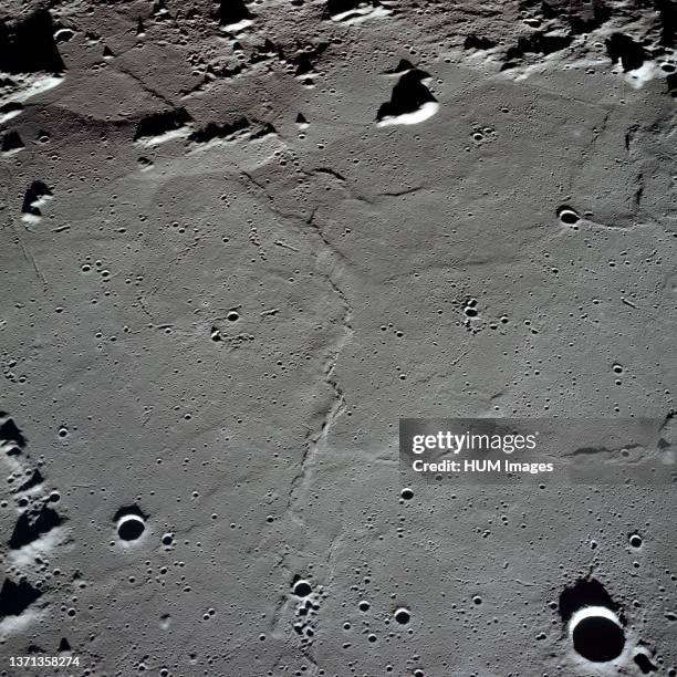 Apollo 10 photo of the lunar nearside looking westward across Apollo Landing Site 3 in Central Bay.