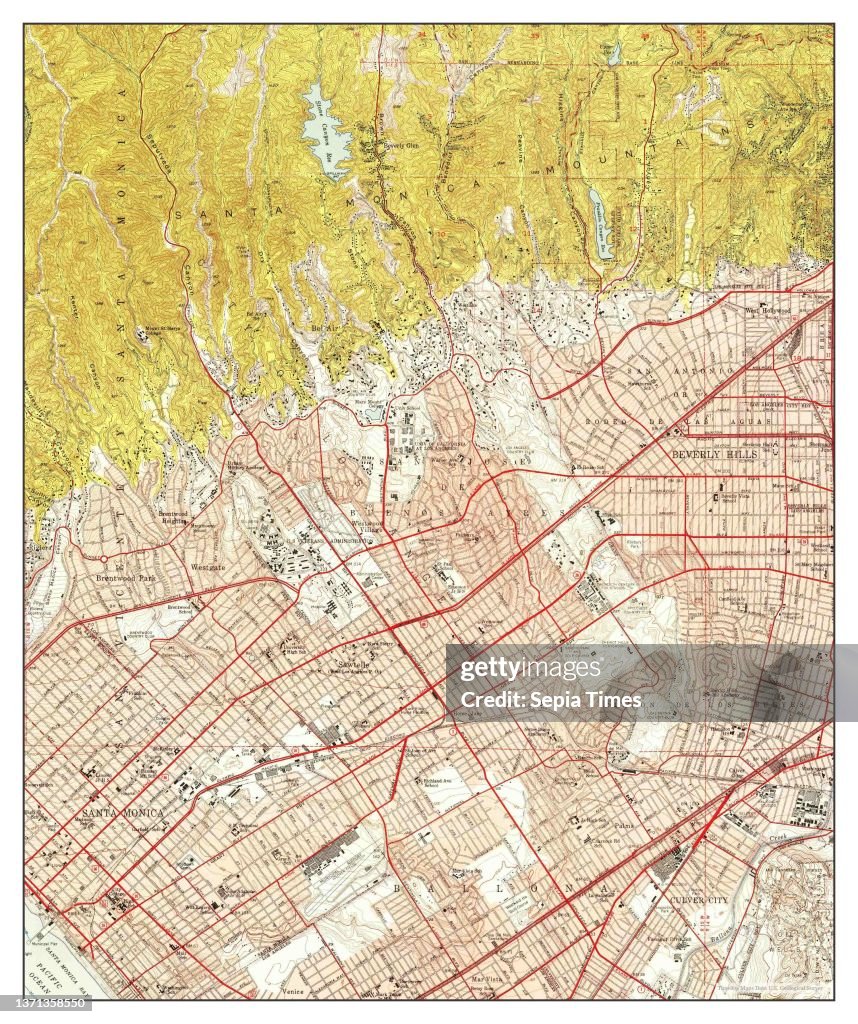 Beverly Hills, California, map.