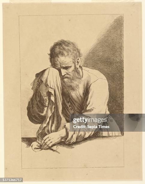 Old Man Weeping, after a drawing by Guercino, Francesco Bartolozzi, Italian, active England, 1727Ð1815, Giovanni Francesco Barbieri , Italian, 1591 Ð...