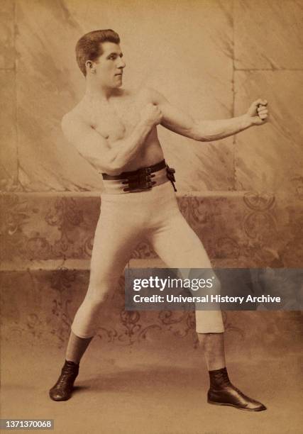 James John "Gentleman Jim" Corbett , American Boxer and World Heavyweight Champion, full-length Portrait, Elmer Chickering, 1896.