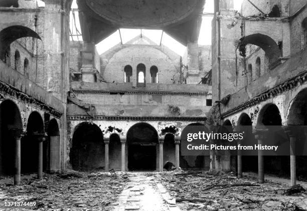 The synagogue in Fasanenstrasse which was destroyed during the Kristallnacht pogrom, 10 November 1938.