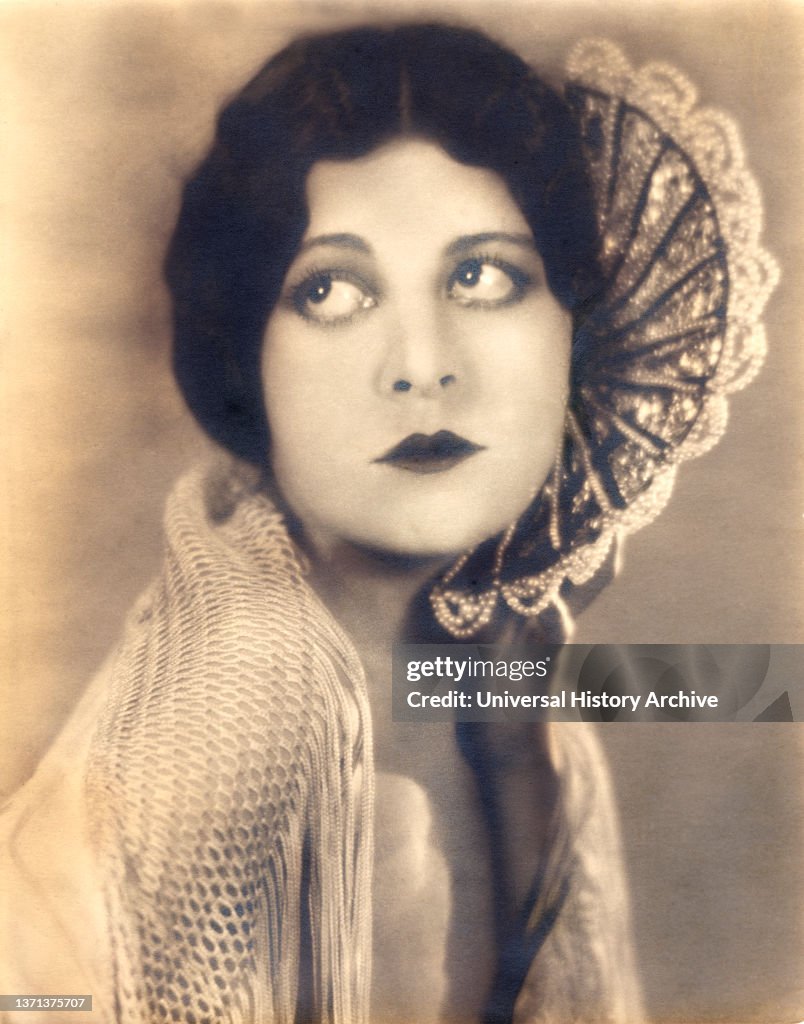 Madeline Hurlock (1897-1989), American Silent Film Actress, head and shoulders Publicity Portrait, Unidentified Artist, 1920's