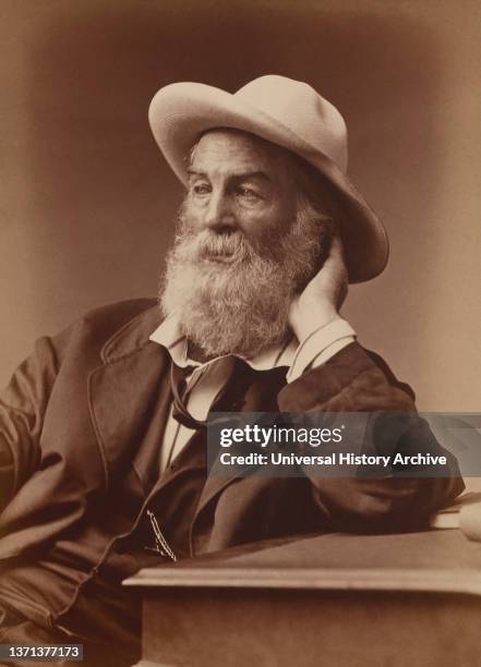 Walt Whitman , American Poet, half-length seated Portrait, G. Frank E. Pearsall, 1872.