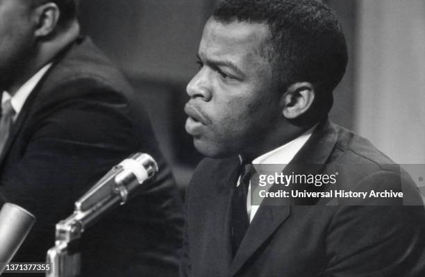 John Lewis, Chairman of the Student Nonviolent Coordinating Committee, speaking at meeting of American Society of Newspaper Editors, Statler Hilton...