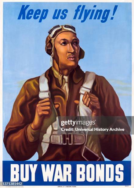 Robert Diez, a Tuskegee Airman, World War II Poster, "Keep us Flying! Buy War Bonds", Betsy Graves Reyneau, U.S. Government Printing Office, 1943.