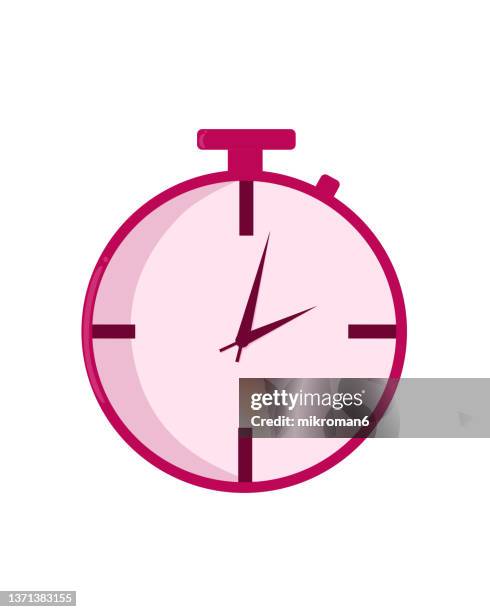 illustration of a stopwatch showing time passing - kick off icon stock pictures, royalty-free photos & images