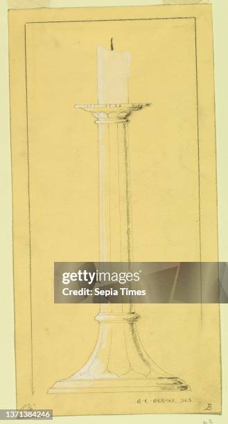 Design for a Candlestick, George E Germer, 1868 Ð 1936, Graphite, black crayon, brush and white gouache on cream paper, Each is signed below at...