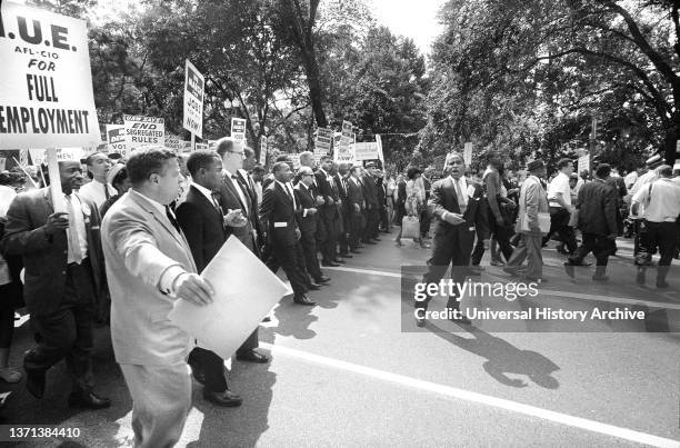 Martin Luther King with leaders during March on Washington for Jobs and Freedom, Washington, DC, USA, Warren K. Leffler, U.S. News & World Report...