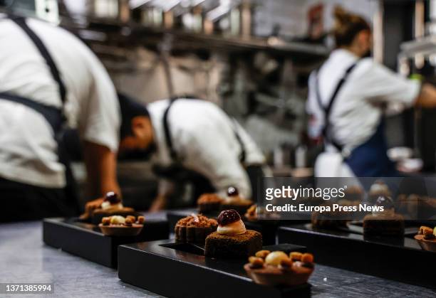 Several dishes prepared at Restaurante Fierro, on February 18, 2022 in Valencia, Valencian Community, Spain. The chefs, of Argentine origin, have won...