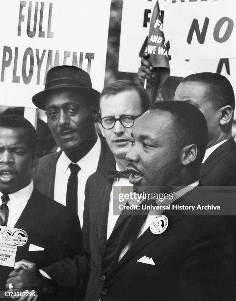 Dr. Martin Luther King, Jr., President of Southern Christian Leadership Conference, and Mathew Ahmann, Executive Director of National Catholic...