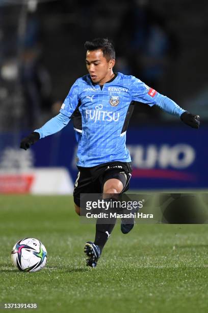 Chanathip of Kawasaki Frontale in action during the J.LEAGUE Meiji Yasuda J1 1st Sec. Match between Kawasaki Frontale and F.C.Tokyo at Kawasaki...