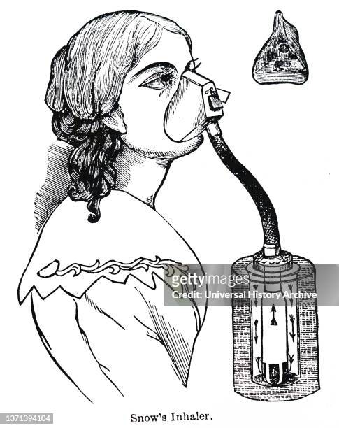William Morton demonstrating the safety of ether. Massechusettes General Hospital, 1846. From Louis Figuier Les Merveilles de la Science, Paris, nd....