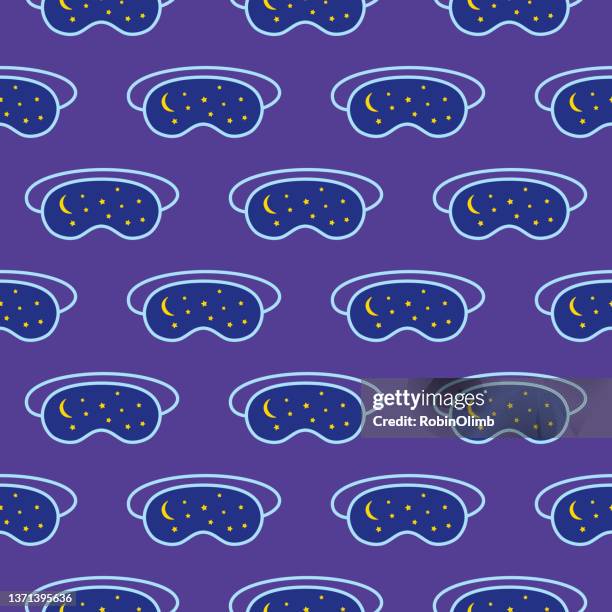 stars moon sleep mask seamless pattern - eye mask stock illustrations