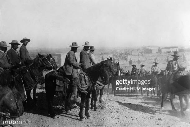 General Francisco 'Pancho' Villa reviews his troops during the Mexican revolution ca. 1914.