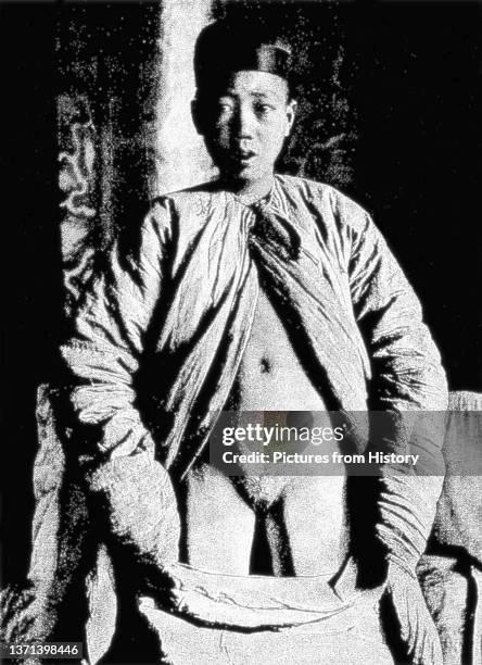 Qing Dynasty, 'A young eunuch undressed to show his castration, Beijing, 1901', K. Chimin Wong and Wu Lien-teh, History of Chinese Medicine, 2nd...