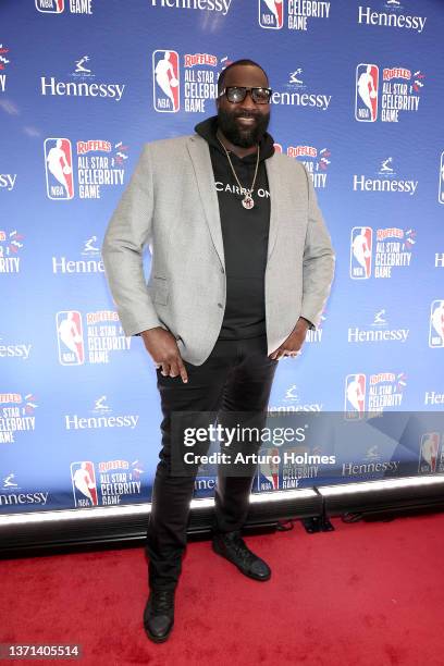 Kendrick Perkins attends the Ruffles NBA All-Star Celebrity Game during the 2022 NBA All-Star Weekend at Wolstein Center on February 18, 2022 in...