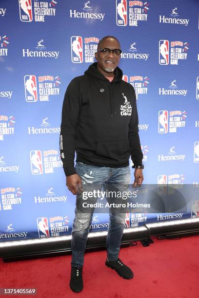 Dominique Wilkins attends the Ruffles NBA All-Star Celebrity Game during the 2022 NBA All-Star Weekend at Wolstein Center on February 18, 2022 in...