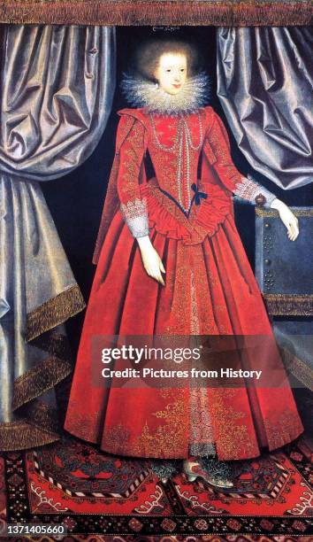 Catherine Howard, Countess of Suffolk . Oil on canvas, William Larkin , c. 1614.