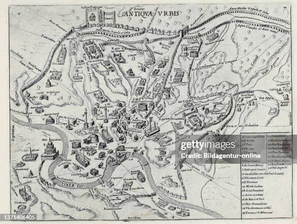 Eine Karte der antiken Stadt Rom, historisches Rom, Italien, Splendore Dell' Antica Roma: The Splendors of Rome, Circa 1625 .