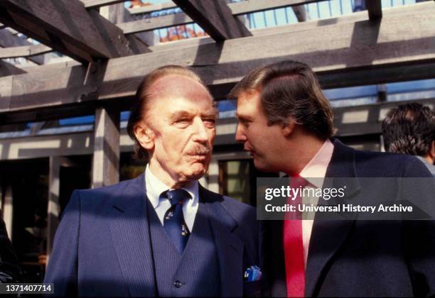 Fred Trump and Donald Trump at Wollman Rink in Central Park, apparently during a November 1986 celebration of rink's restoration. Donald John Trump ,...