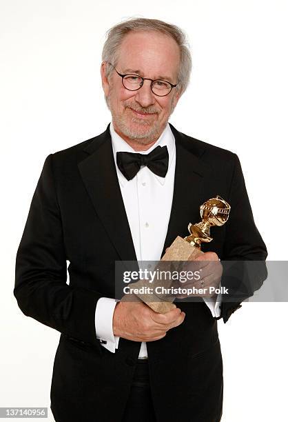 Director Steven Spielberg, winner of the Best Animated Film Award for "The Adventures of Tintin" poses for a portrait backstage at the 69th Annual...