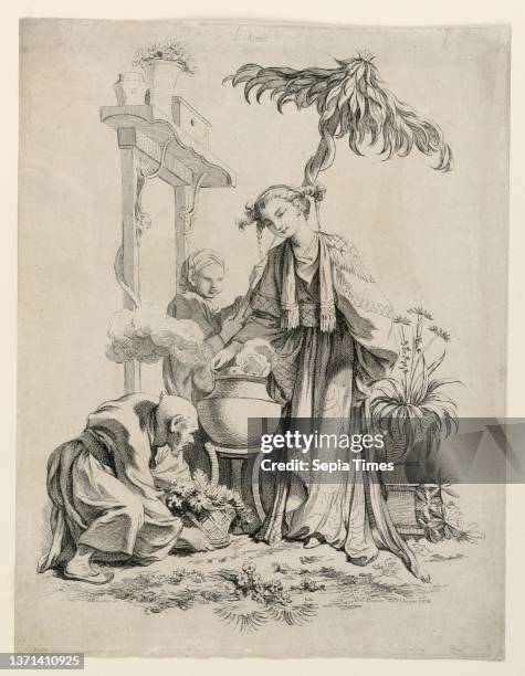 Odorat from the series Les Cinq Senses , Francois Boucher, French, 1703 Ð 1770, Gabriel Huquier, French, 1695Ð1772, Etching and engraving on paper,...