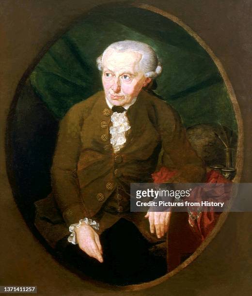 Portrait of Immanuel Kant , German philosopher and writer. Oil painting by Gottlieb Doebler , 1791. Immanuel Kant was a German philosopher considered...