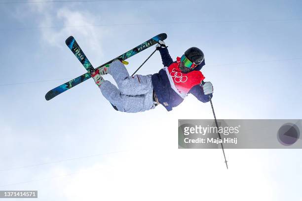 David Wise of Team United States performs a trick on their second run during the Men's Freestyle Skiing Halfpipe Final on Day 15 of the Beijing 2022...