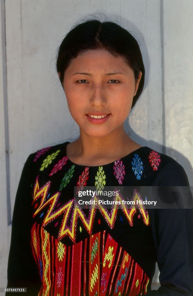 A young Lashi (Kachin) woman, Manhkring, Myitkyina, Kachin State.