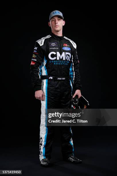 Driver Ryan Sieg poses for a photo during NASCAR Production Days at Daytona International Speedway on February 18, 2022 in Daytona Beach, Florida.