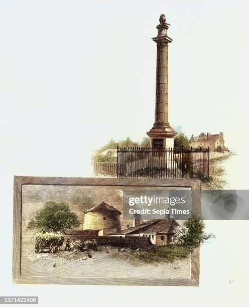 Quebec, Wolfe's Monument , Martello Tower. On the Plains of Abraham. , Canada, Nineteenth Century Engraving.