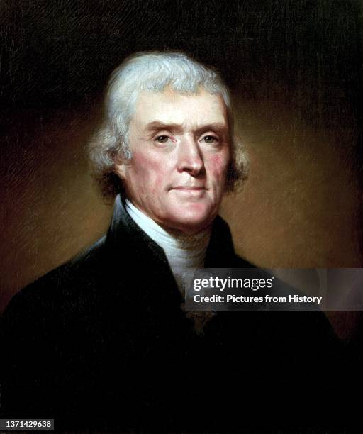Thomas Jefferson was the 3rd President of the United States, serving from 1801-1809. Oil on canvas, Rembrandt Peale , 1800.