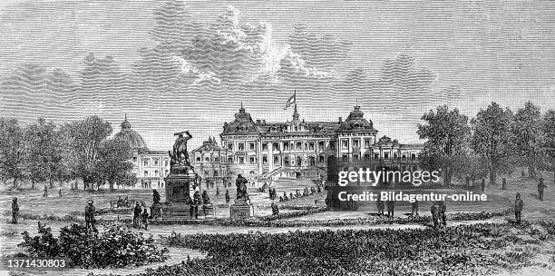 Drottningholm Castle near Stockholm in Sweden, in 1885.